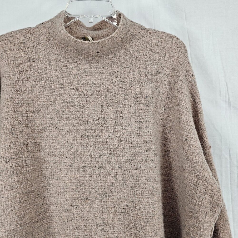 Free People Arctic Fox Zip Back Sweater In Pink Size XS Long Sleeve Oatmeal - Picture 4 of 8